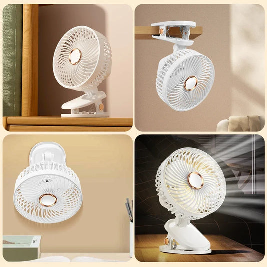 Tragbarer Ventilator – 5 Stufen, wiederaufladbar & faltbar